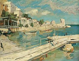 Constantin Korovin - Black Sea Coastal Scene, 1914.jpeg大師畫家風景畫靜物油畫建筑油畫裝飾畫