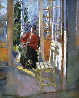 Constantin Korovin - On the Terrace.jpeg大师画家风景画静物油画建筑油画装饰画