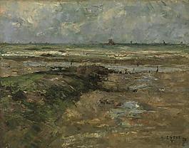 James Ensor - The Breakwater大師畫家古典畫古典建筑古典景物裝飾畫油畫
