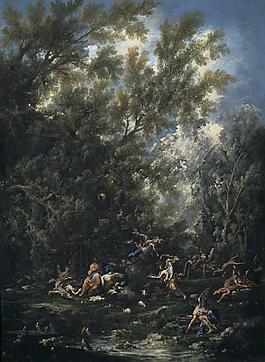 Magnasco, Alessandro_ Peruzzini, Antonio Francesco - Cristo servido por los angeles, Ca. 1705大師畫家古典畫