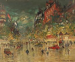 Constantin Korovin - Paris by Night 02.jpeg大师画家风景画静物油画建筑油画装饰画