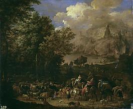 Meiren, Jan Baptist van der - Viaje de Jacob大師畫家古典畫古典建筑古典景物裝飾畫油畫