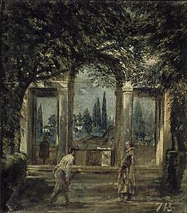 Velazquez, Diego Rodriguez de Silva y - The Medici Gardens in Rome (II), Ca. 1630大師畫家古典畫古典建筑古典景物裝飾畫油