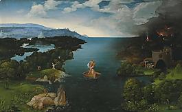 Patenier, Joachim - Crossing the River Styx, 1515-24大师画家古典画古典建筑古典景物装饰画油画