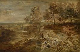 Peter Paul Rubens - The hunt大師畫家古典畫古典建筑古典景物裝飾畫油畫