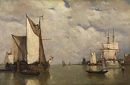Paul Jean Clays - Calm before the Storm大師畫家古典畫古典建筑古典景物裝飾畫油畫