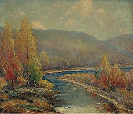 Cullen Yates - Autumn on the Delaware.jpeg大師畫家風(fēng)景畫靜物油畫建筑油畫裝飾畫