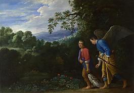 After Adam Elsheimer - Tobias and the Archangel Raphael意大利畫家拉斐爾Raphael古典人物油畫裝飾畫