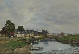 Eugene Boudin - Touques, the Port of Vieux, 1890.jpeg大師畫家風(fēng)景畫靜物油畫建筑油畫裝飾畫