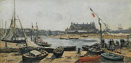 Eugene Boudin - Trouville, View of Port`s Landing Stage, 1872.jpeg大師畫家風(fēng)景畫靜物油畫建筑油畫裝飾畫
