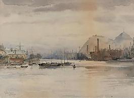 Frederick Childe Hassam - Dumbarton Rock, 1883大師畫(huà)家風(fēng)景畫(huà)靜物油畫(huà)建筑油畫(huà)裝飾畫(huà)