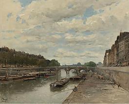 Frank Myers Boggs - Pont Neuf, 1896大師畫家風景畫靜物油畫建筑油畫裝飾畫