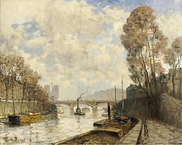 Frank Myers Boggs - The Bridge of St. Michel大師畫家風景畫靜物油畫建筑油畫裝飾畫