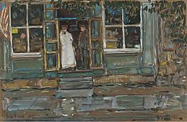 Frederick Childe Hassam - Grocery Store, Phoenecia, 1917大师画家风景画静物油画建筑油画装饰画
