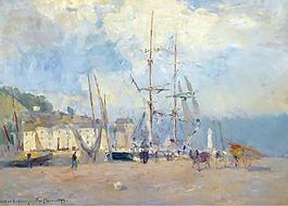 Albert Lebourg - At the Port at Honfleur, 1893大師畫家風(fēng)景畫靜物油畫建筑油畫裝飾畫