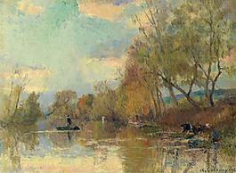 Albert Lebourg - Laundresses, 1898大师画家风景画静物油画建筑油画装饰画