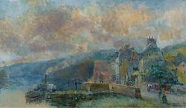 Albert Lebourg - The Streamboat at Croisset大師畫家風景畫靜物油畫建筑油畫裝飾畫