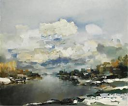Albert Saverys - Winter Landscape大师画家风景画静物油画建筑油画装饰画