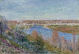 Alfred Sisley - The Village in Champagne, Sunset, April, 1885.jpeg大師畫家風(fēng)景畫靜物油畫建筑油畫裝飾畫