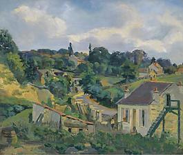Armand Guillaumin - La Route Tournante, 1877.jpeg大师画家风景画静物油画建筑油画装饰画