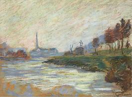 Armand Guillaumin - Confluence of the Marne and the Seine, Ile de France, 1885.jpeg大師畫家風景畫靜物油畫建筑油畫裝飾