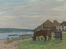 Alfred Sisley - The Cows at Pasture, 1897.jpeg大師畫家風(fēng)景畫靜物油畫建筑油畫裝飾畫