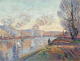 Armand Guillaumin - The Seine at Rouen, 1890大師畫家風(fēng)景畫靜物油畫建筑油畫裝飾畫
