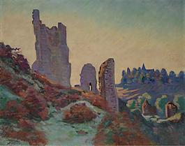 Armand Guillaumin - Ruins of the Castle at Crozant, 1898大师画家风景画静物油画建筑油画装饰画