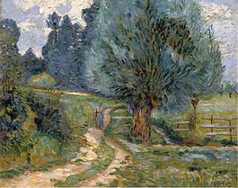 Armand Guillaumin - Walking by the Bank of the Orge, 1889大師畫家風(fēng)景畫靜物油畫建筑油畫裝飾畫