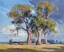 Arthur Streeton - The Three Gums大師畫家風(fēng)景畫靜物油畫建筑油畫裝飾畫