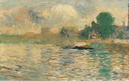 Georges Seurat - Barge on the Seine, 1884大師畫家風(fēng)景畫靜物油畫建筑油畫裝飾畫