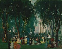 Gifford Beal - Reception in a Park, 1912大師畫家風景畫靜物油畫建筑油畫裝飾畫