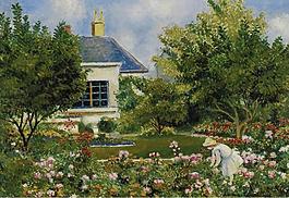 Georges Manzana-Pissarro - In the Garden, 1953大師畫家風(fēng)景畫靜物油畫建筑油畫裝飾畫