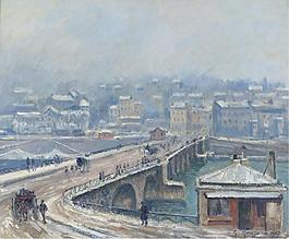 Georges Manzana-Pissarro - The Bridge of Saint-Cloud under the Snow, 1905大師畫家風(fēng)景畫靜物油畫建筑油畫裝飾畫