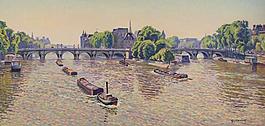 Gustave Cariot - Pont-Neuf at Paris, 1938-42大師畫家風景畫靜物油畫建筑油畫裝飾畫