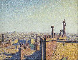 Gustave Cariot - The Roofs of Paris, Afternoon, 1899大師畫(huà)家風(fēng)景畫(huà)靜物油畫(huà)建筑油畫(huà)裝飾畫(huà)