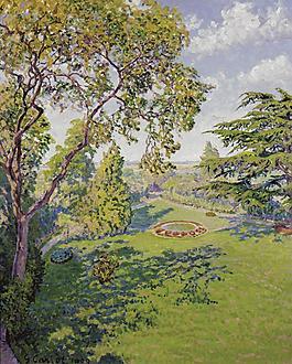 Gustave Cariot - The Park in Summer, 1909大師畫家風景畫靜物油畫建筑油畫裝飾畫
