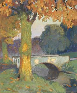 Gustave De Smet - Little Bridge, 1914大師畫家風景畫靜物油畫建筑油畫裝飾畫