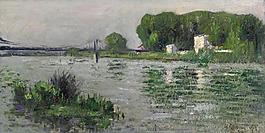 Gustave Loiseau - The Banks of the Seine, Triel, 1913大師畫家風景畫靜物油畫建筑油畫裝飾畫