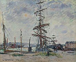 Gustave Loiseau - Vessels in Port, 1912大师画家风景画静物油画建筑油画装饰画