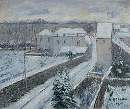 Gustave Loiseau - View of Triel under the Snow, 1916大師畫(huà)家風(fēng)景畫(huà)靜物油畫(huà)建筑油畫(huà)裝飾畫(huà)