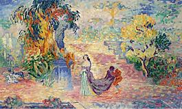 Henri Edmond Cross - Lady at the Park, 1909大師畫家風(fēng)景畫靜物油畫建筑油畫裝飾畫