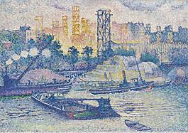 Henri Edmond Cross - The Quay of Passy, 1899大師畫(huà)家風(fēng)景畫(huà)靜物油畫(huà)建筑油畫(huà)裝飾畫(huà)