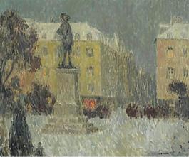 Henri Le Sidaner - Hoche Square, Versailles, 1939大師畫(huà)家風(fēng)景畫(huà)靜物油畫(huà)建筑油畫(huà)裝飾畫(huà)