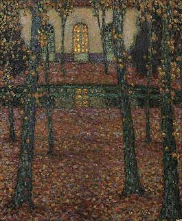 Henri Le Sidaner - Trianon Pool in Autumn, 1937大師畫家風(fēng)景畫靜物油畫建筑油畫裝飾畫
