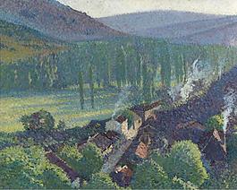Henri Martin - Labastide-du-Vert, Valley of Lot, 1905大師畫家風(fēng)景畫靜物油畫建筑油畫裝飾畫