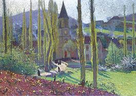 Henri Martin - Going Out from the Mess at Labastide-du-Vert, 1920大師畫家風景畫靜物油畫建筑油畫裝飾畫