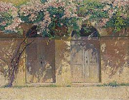 Henri Martin - The Pair of Gates under the Dog-Rose in Bloom大師畫家風景畫靜物油畫建筑油畫裝飾畫