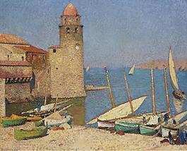 Henri Martin - The Port of Collioure, 1920大師畫家風(fēng)景畫靜物油畫建筑油畫裝飾畫