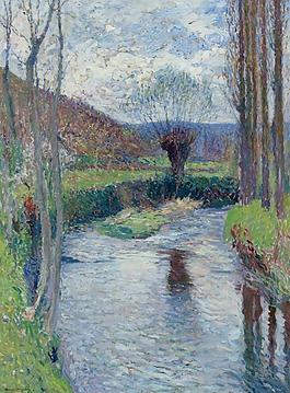 Henri Martin - The River in Green at Spring, 1930大師畫家風(fēng)景畫靜物油畫建筑油畫裝飾畫